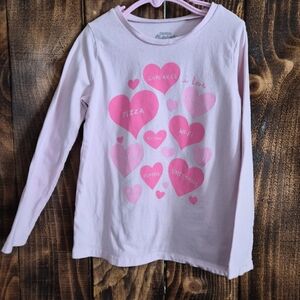 OshKosh Girls Pink Heart Graphic Long Sleeve Tee Size 7